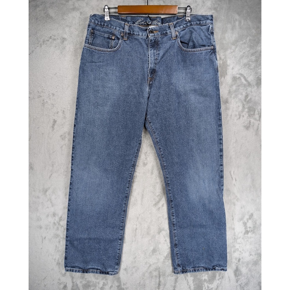 Eddie Bauer Flannel Lined Plaid Jeans Men's 38x32 Relaxed Fit Outdoor Work
